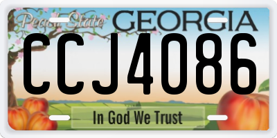 GA license plate CCJ4086