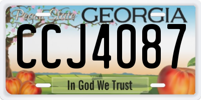 GA license plate CCJ4087