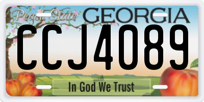 GA license plate CCJ4089