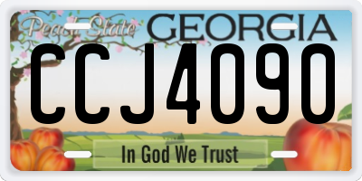 GA license plate CCJ4090