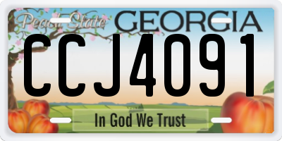 GA license plate CCJ4091