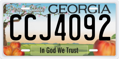 GA license plate CCJ4092