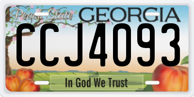GA license plate CCJ4093
