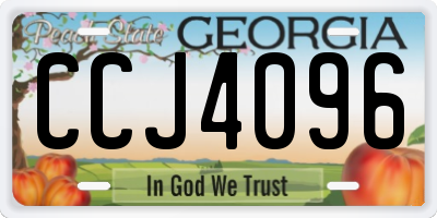 GA license plate CCJ4096
