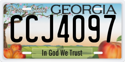 GA license plate CCJ4097