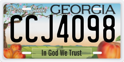 GA license plate CCJ4098