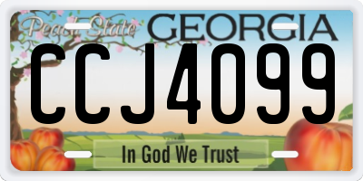 GA license plate CCJ4099