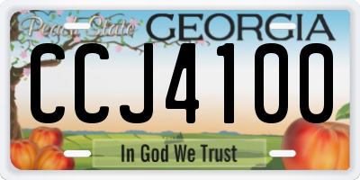 GA license plate CCJ4100