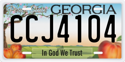 GA license plate CCJ4104