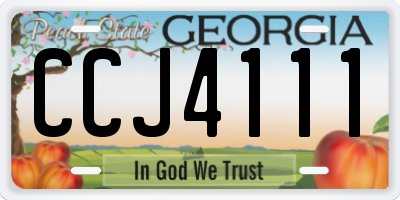 GA license plate CCJ4111