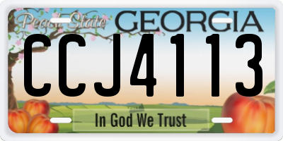 GA license plate CCJ4113