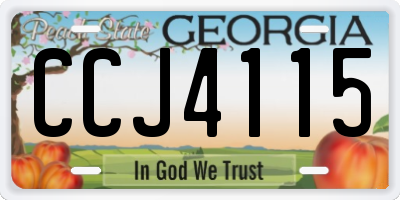 GA license plate CCJ4115