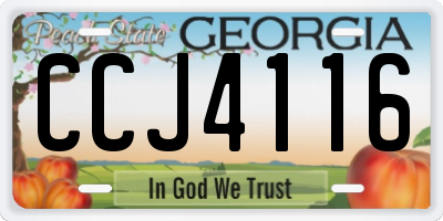 GA license plate CCJ4116