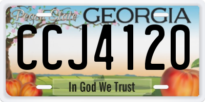 GA license plate CCJ4120