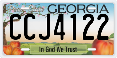 GA license plate CCJ4122
