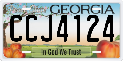 GA license plate CCJ4124
