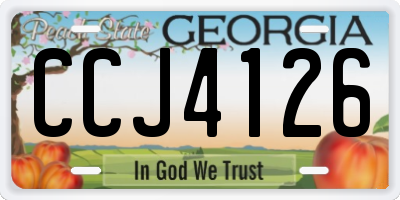GA license plate CCJ4126