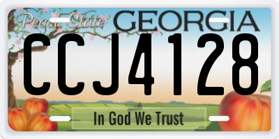 GA license plate CCJ4128