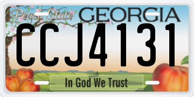 GA license plate CCJ4131