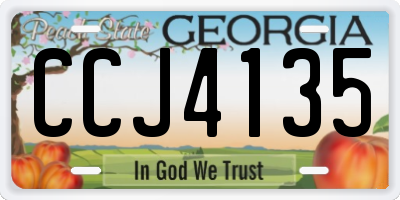 GA license plate CCJ4135