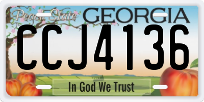 GA license plate CCJ4136