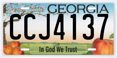 GA license plate CCJ4137