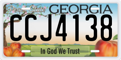 GA license plate CCJ4138