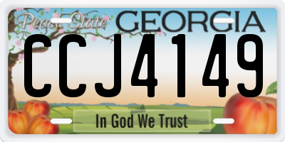 GA license plate CCJ4149