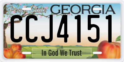 GA license plate CCJ4151