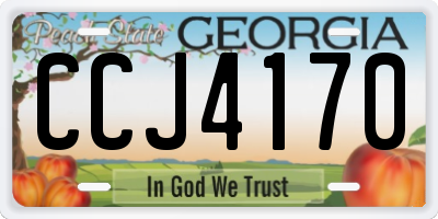 GA license plate CCJ4170