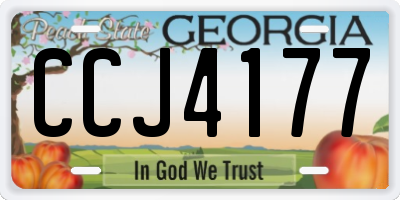 GA license plate CCJ4177