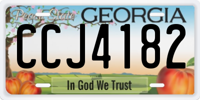 GA license plate CCJ4182