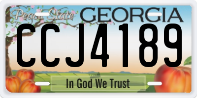 GA license plate CCJ4189