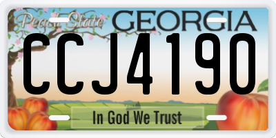 GA license plate CCJ4190
