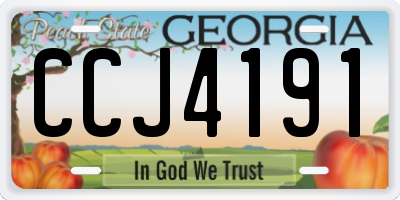 GA license plate CCJ4191