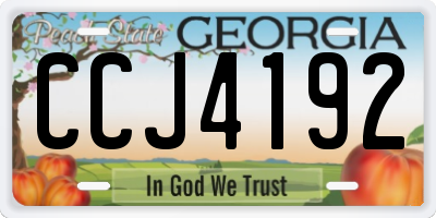 GA license plate CCJ4192