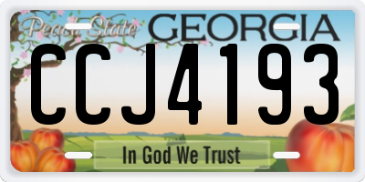 GA license plate CCJ4193