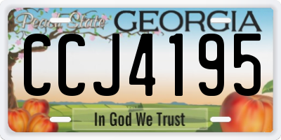 GA license plate CCJ4195