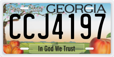 GA license plate CCJ4197
