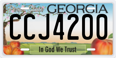 GA license plate CCJ4200