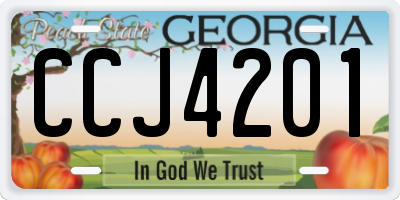 GA license plate CCJ4201