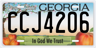 GA license plate CCJ4206