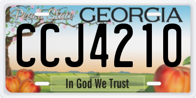 GA license plate CCJ4210