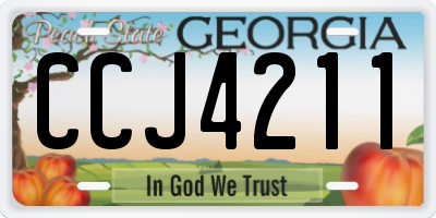 GA license plate CCJ4211