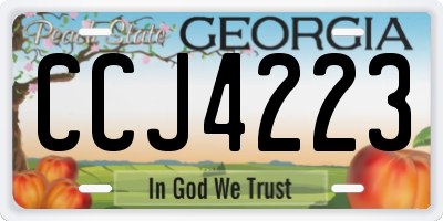 GA license plate CCJ4223
