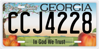 GA license plate CCJ4228