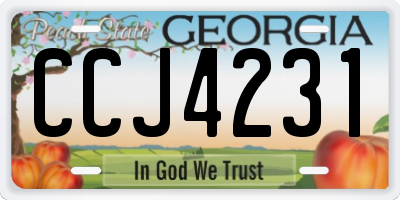 GA license plate CCJ4231