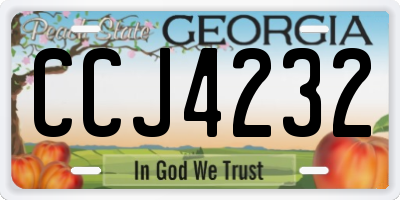 GA license plate CCJ4232