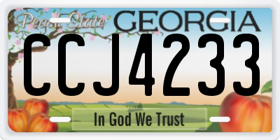 GA license plate CCJ4233