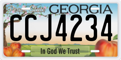GA license plate CCJ4234